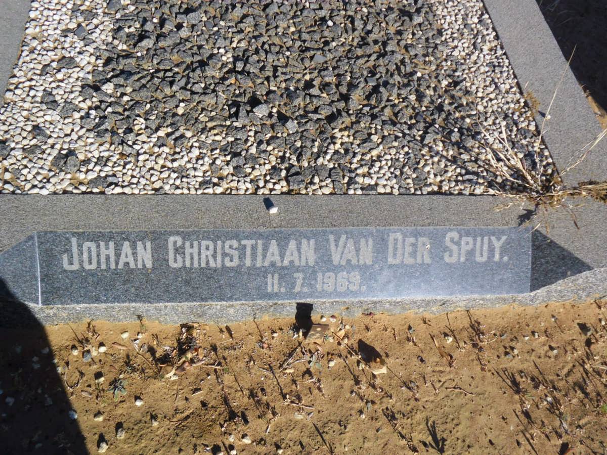SPUY Johan Christiaan, van der -1969