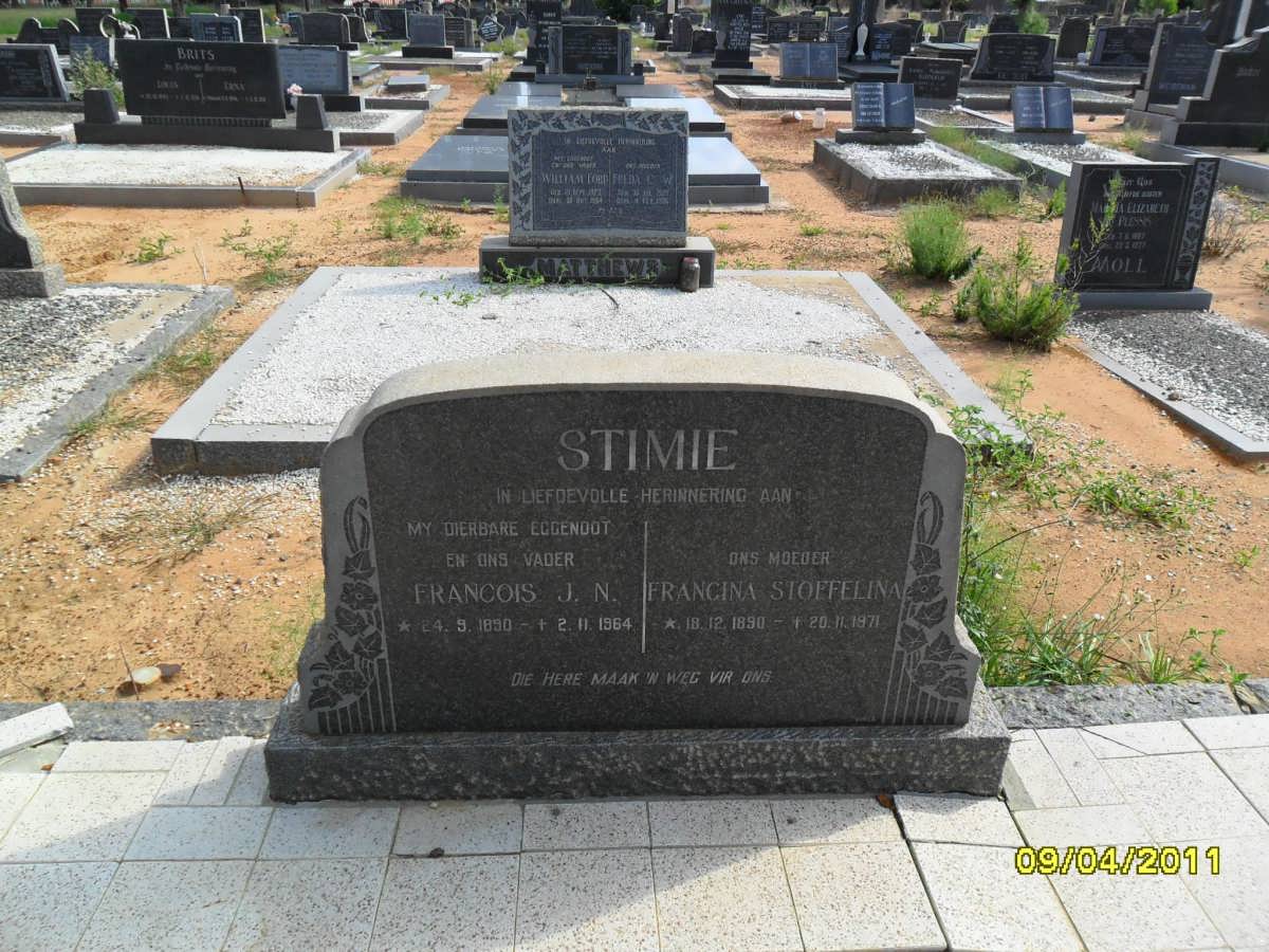 STIMIE Francois J.N. 1890-1964 &amp; Francina Stoffelina 1890-1971