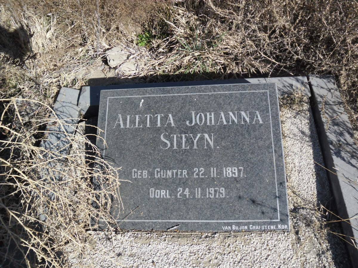 STEYN Aletta Johanna nee GUNTER 1897-1979