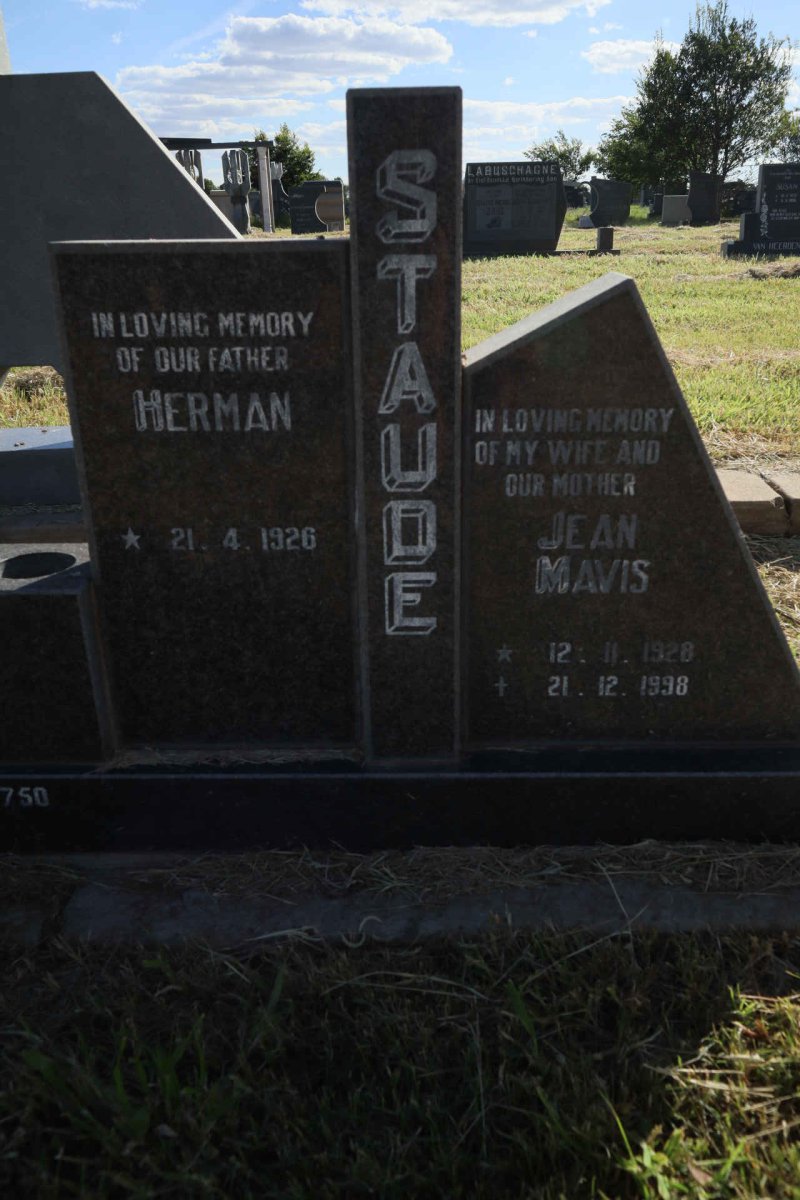 STAUDE Herman 1926- &amp; Jean Mavis 1928-1998