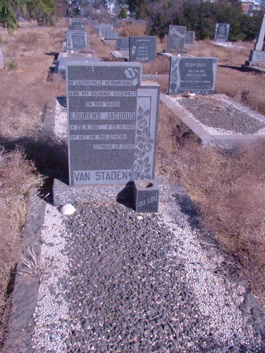 STADEN Lourens Jacobus, van 1915-1962