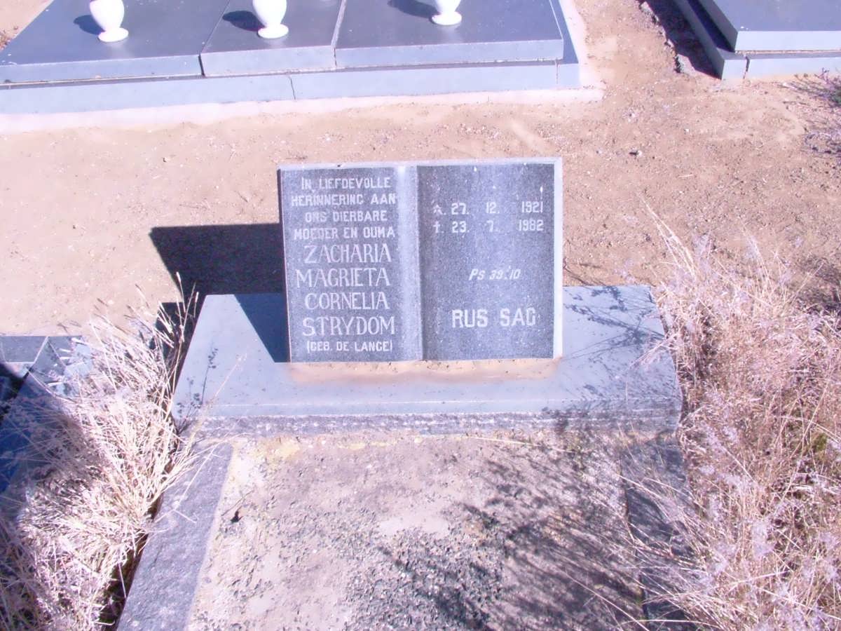 STRYDOM Zacharia Magrieta Cornelia nee DE LANGE 1921-1982