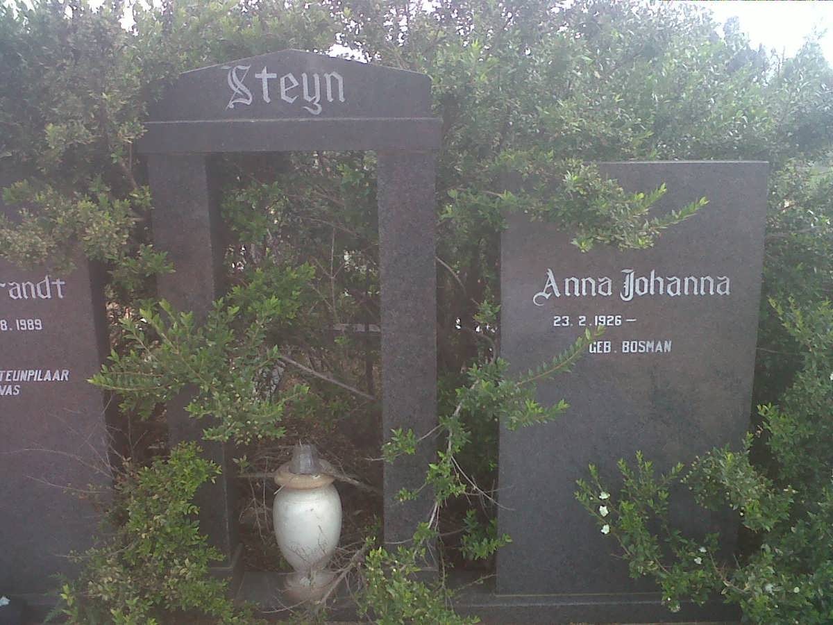 STEYN Douw Gerbrandt 1920-1989 &amp; Anna Johanna BOSMAN 1926-