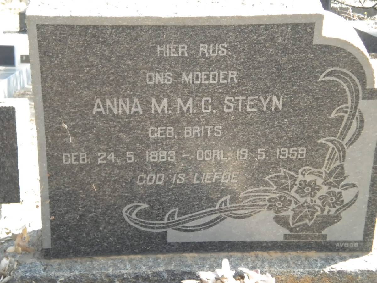 STEYN Anna M.M.C. nee BRITS 1883-1959