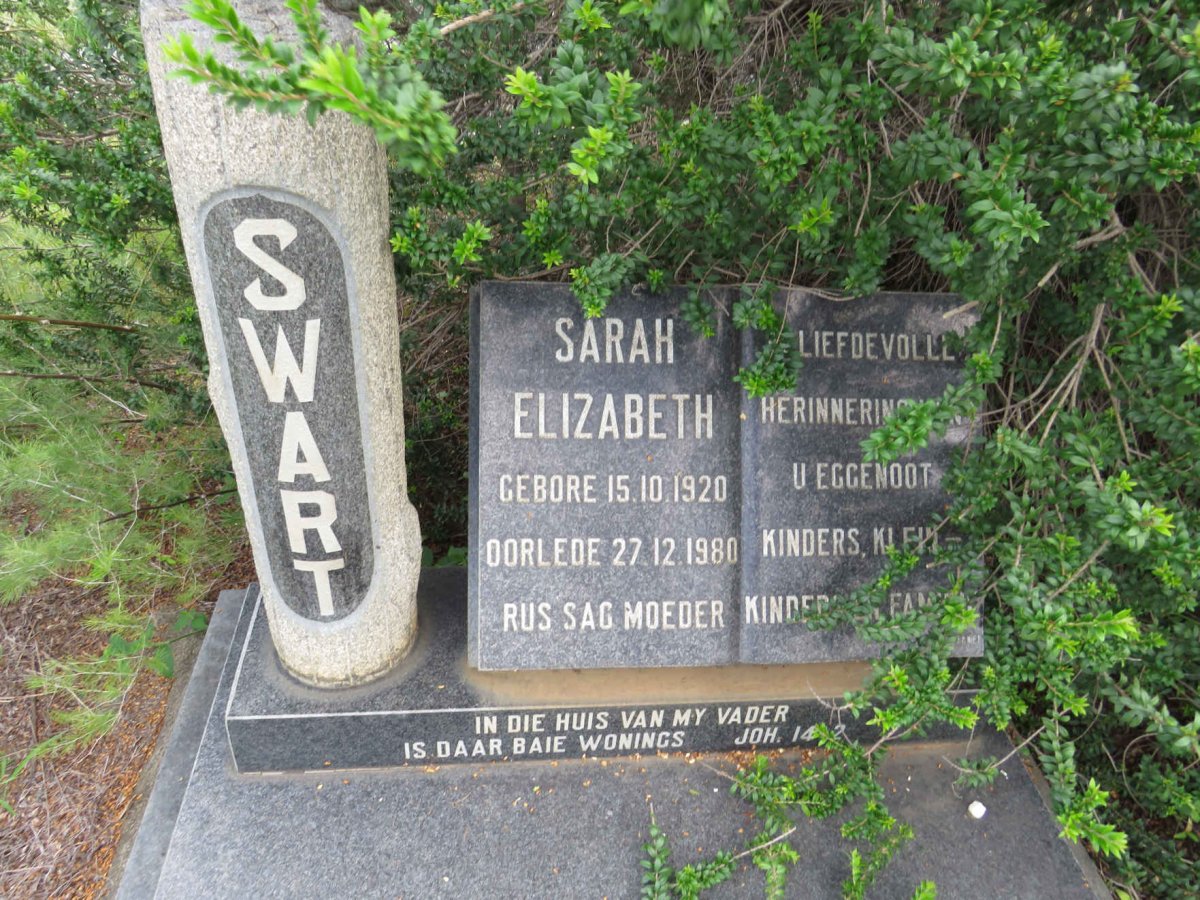 SWART Sarah Elizabeth 1920-1980