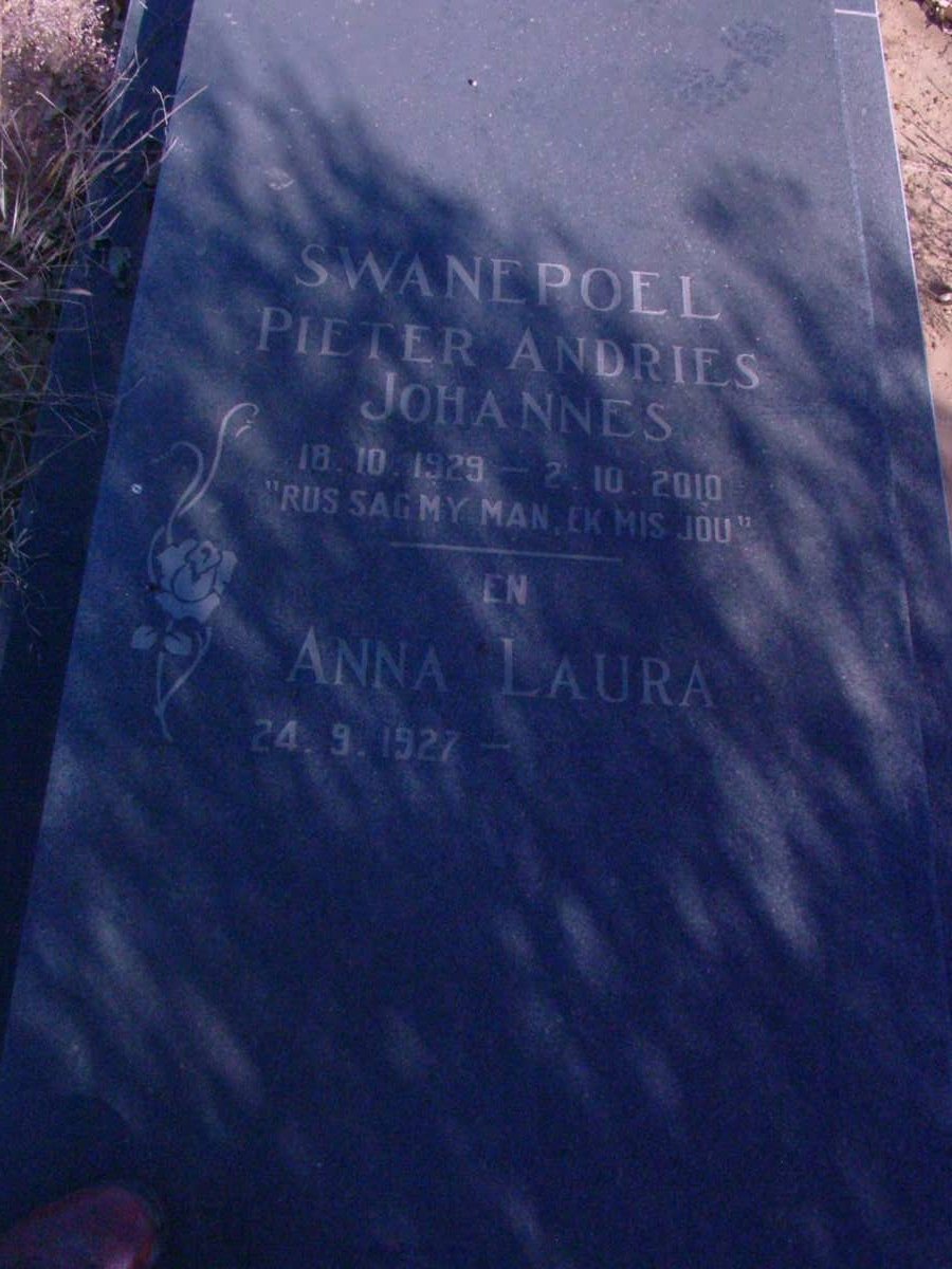 SWANEPOEL Pieter Andries Johannes 1929-2010 &amp; Anna Laura 1927-
