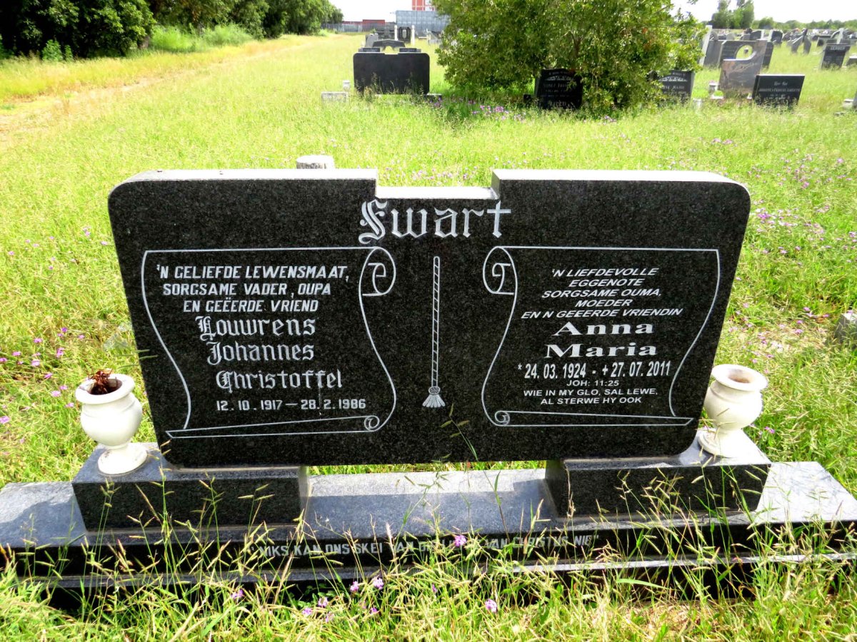 SWART Louwrens Johannes Christoffel 1917-1986 & Anna Maria 1924-2011