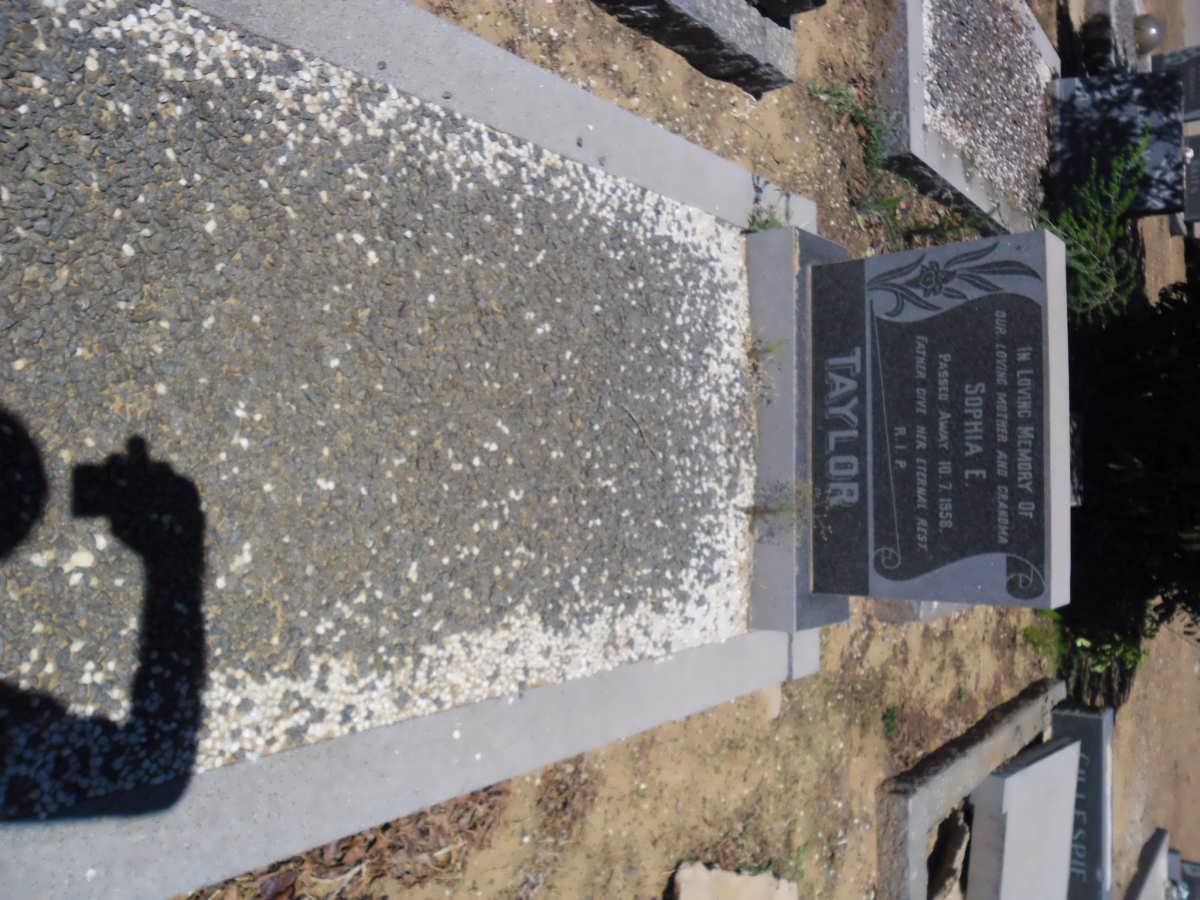 TAYLOR Sophia E. -195?