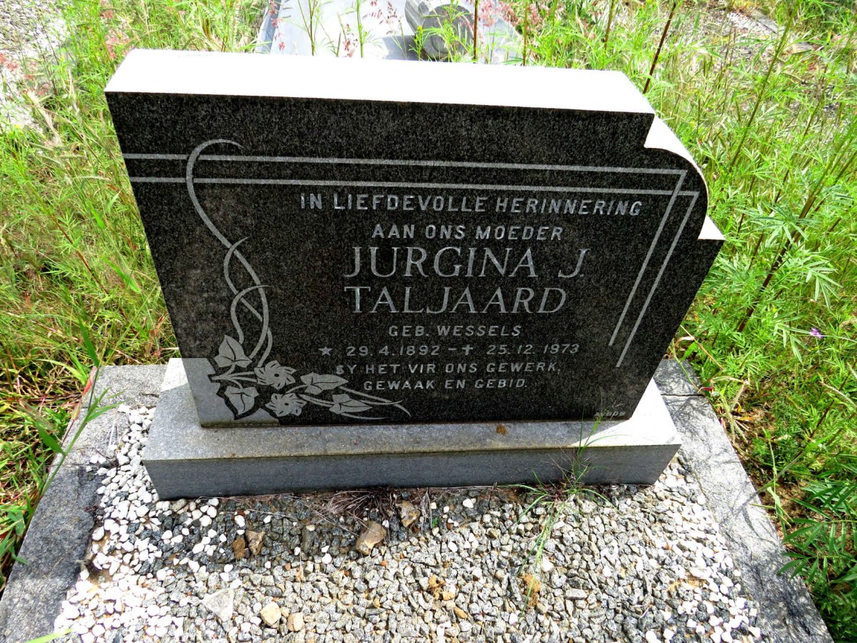 TALJAARD Jurgina J. nee WESSELS 1892-1973