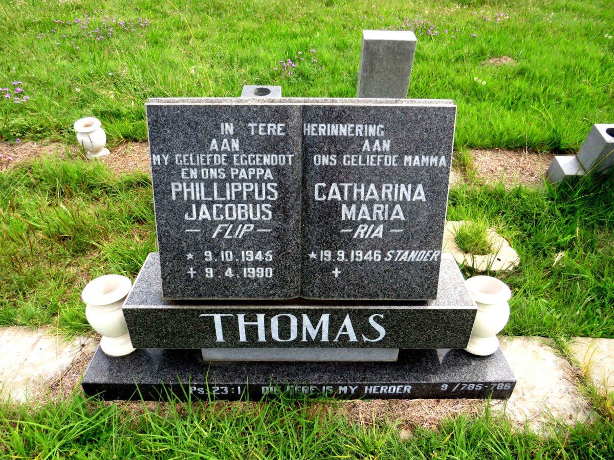 THOMAS Phillipus Jacobus 1945-1990 & Catharina Maria STANDER 1946-