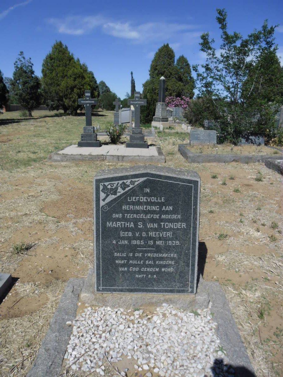 TONDER Martha S., van nee V.D. HEEVER 1865-1939