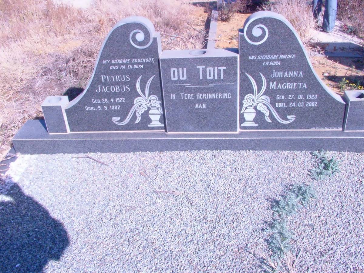 TOIT Petrus Jacobus, du 1922-1982 &amp; Johanna Magrieta 1929-2002