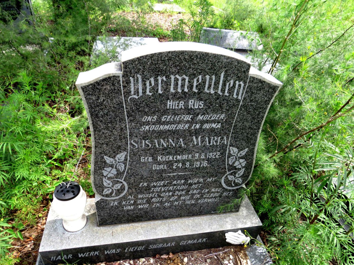 VERMEULEN Susanna Maria nee KOEKEMOER 1922-1976