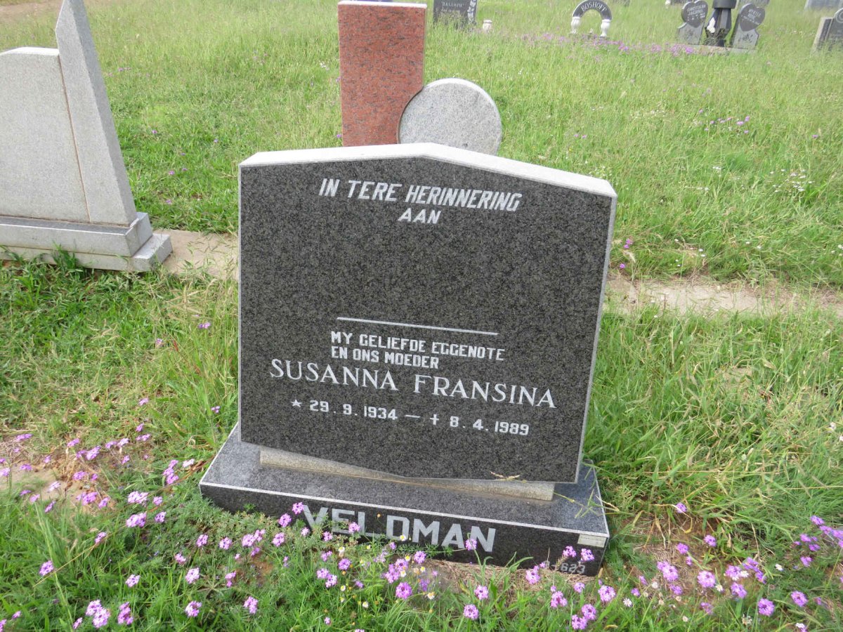 VELDMAN Susanna Fransina 1934-1989