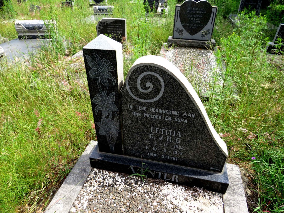 VENTER Letitia G.V.R.G 1882-1973