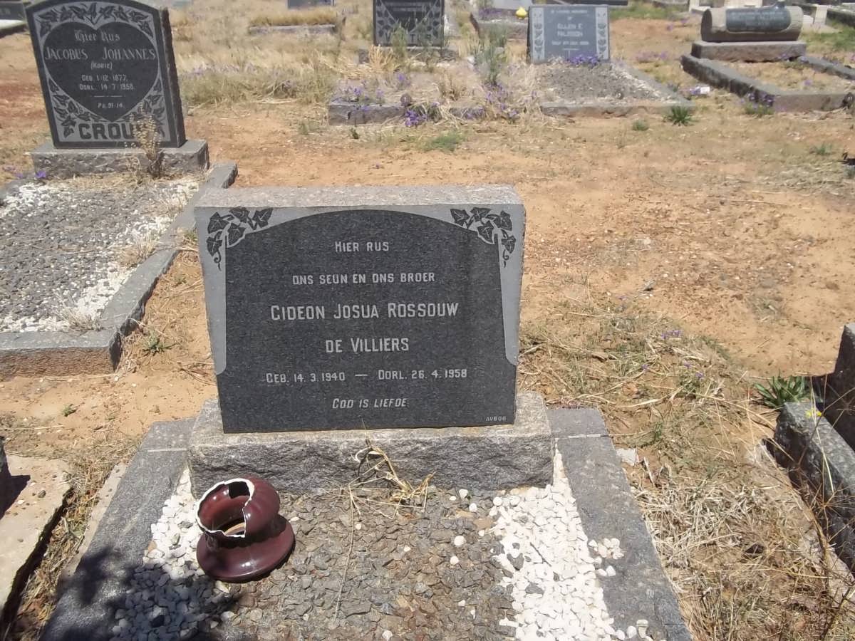 VILLIERS Gideon Josua Rossouw, de 1940-1958