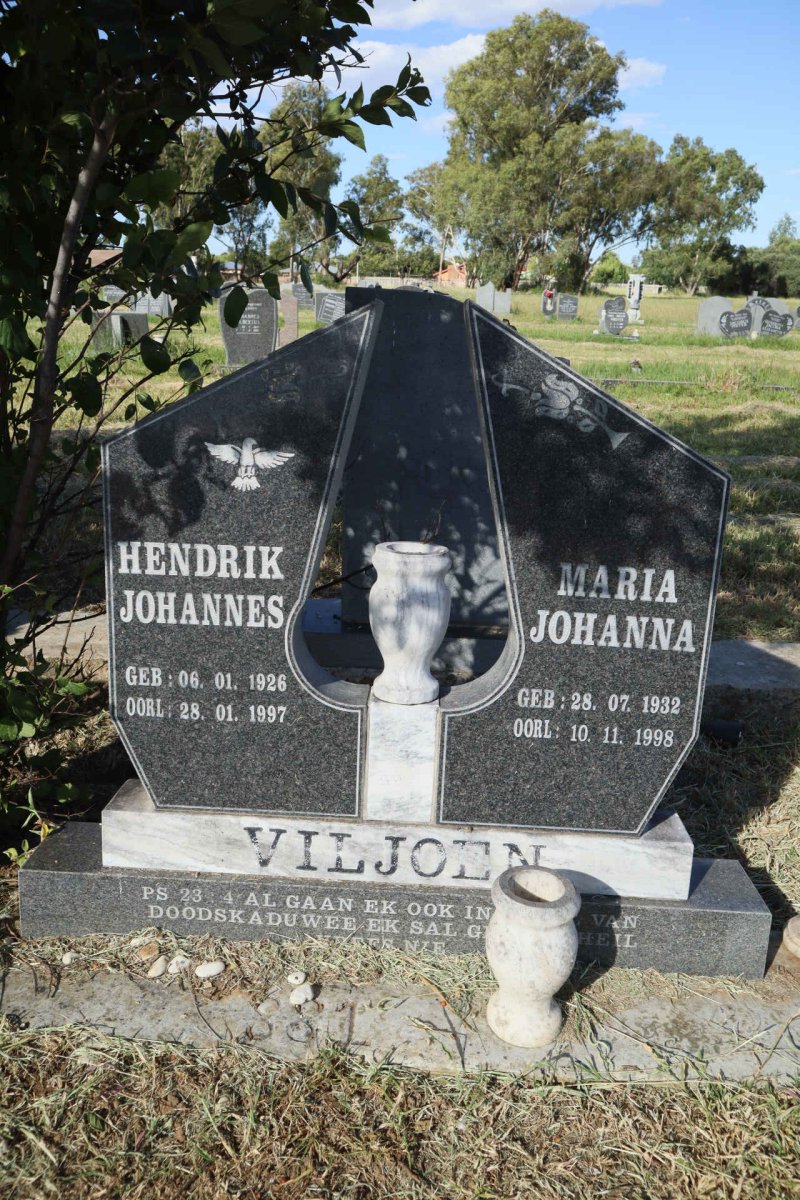 VILJOEN Hendrik Johannes 1926-1997 &amp; Maria Johanna 1932-1998
