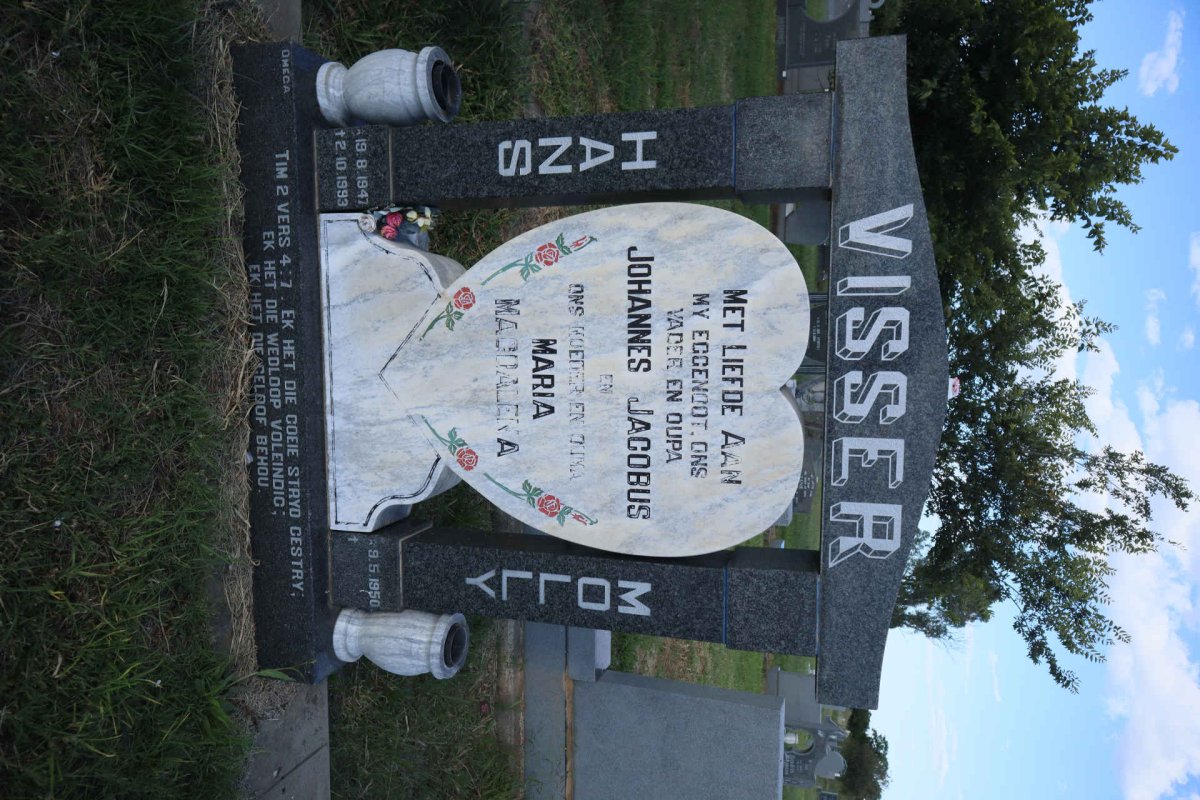 VISSER Johannes Jacobus 1947-1993 &amp; Maria Magdalena 1950-
