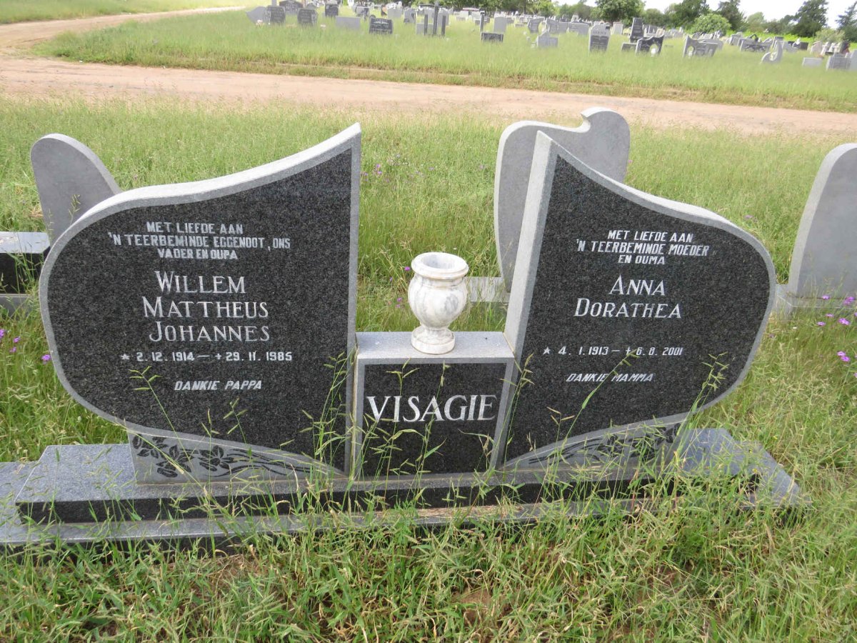 VISAGIE Willem Mattheus Johannes 1914-1985 & Anna Dorathea 1913-2001
