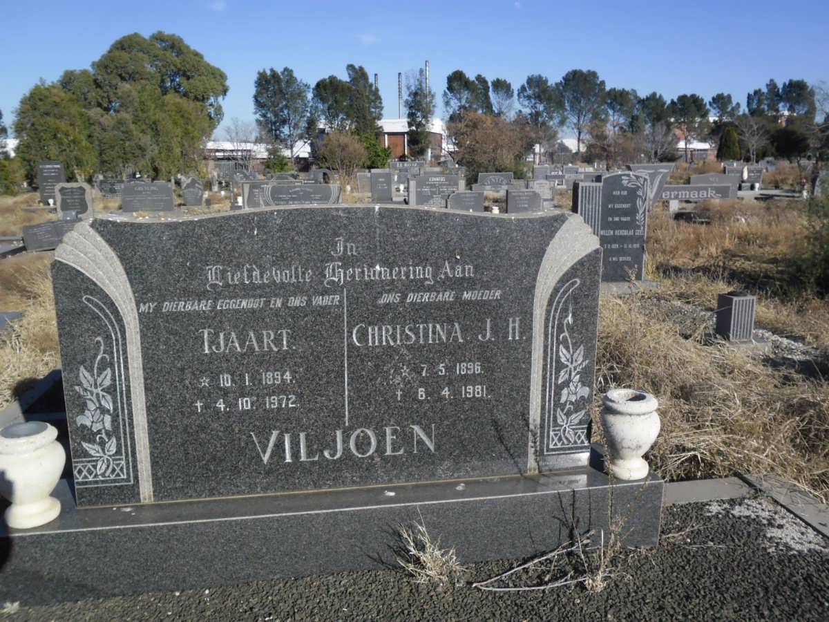VILJOEN Tjaart 1894-1972 &amp; Christina J.H. 1896-1981