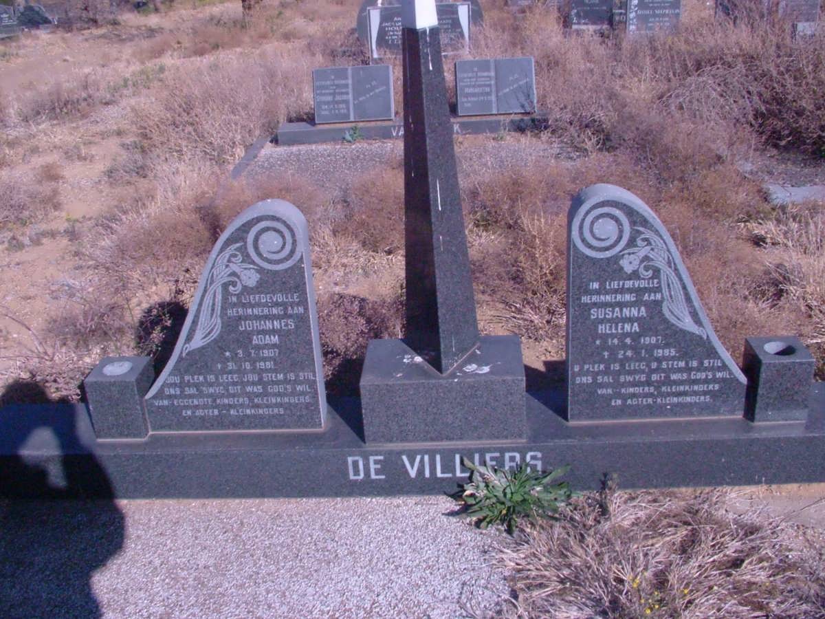 VILLIERS Johannes Adam, de 1907-1981 &amp; Susanna Helena 1907-1983