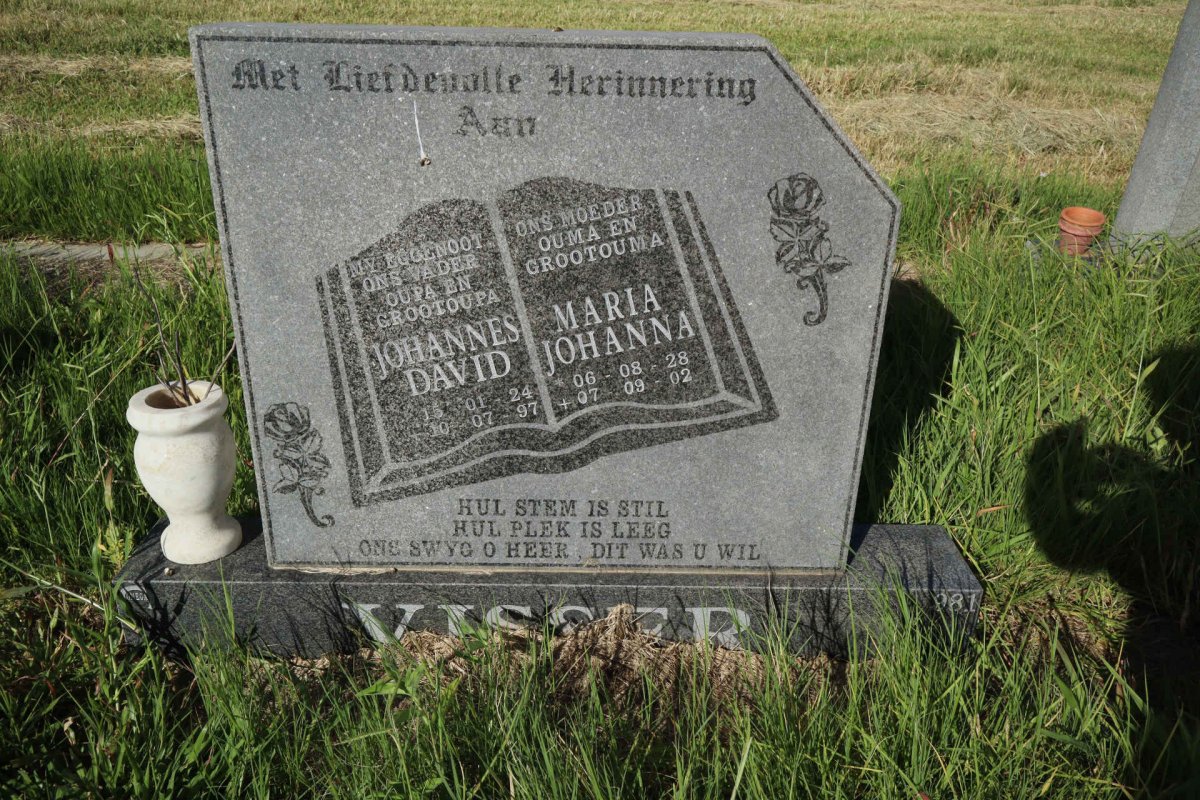 VISSER Johannes David 1924-1997 &amp; Maria Johanna 1928-2002