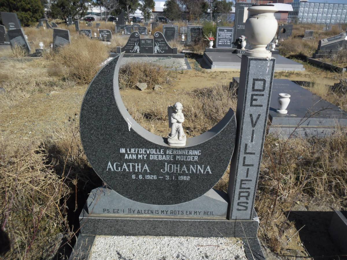 VILLIERS Agatha Johanna, de 1926-1982