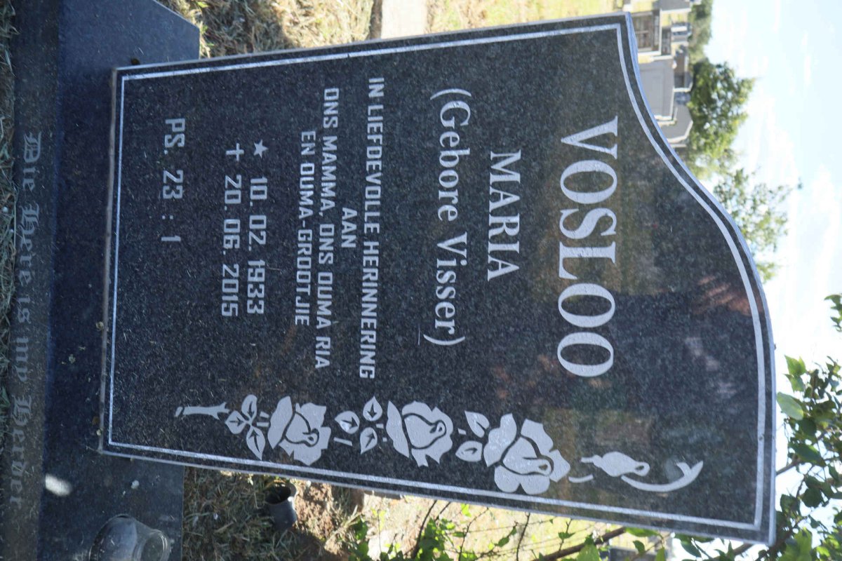 VOSLOO Maria nee VISSER 1933-2015
