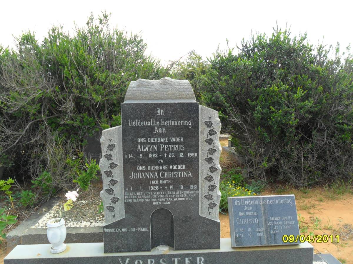 VORSTER Alwyn Petrus 1923-1990 &amp; Johanna Christina SMITH 1928-1961 :: VORSTER Christo 1959-1961