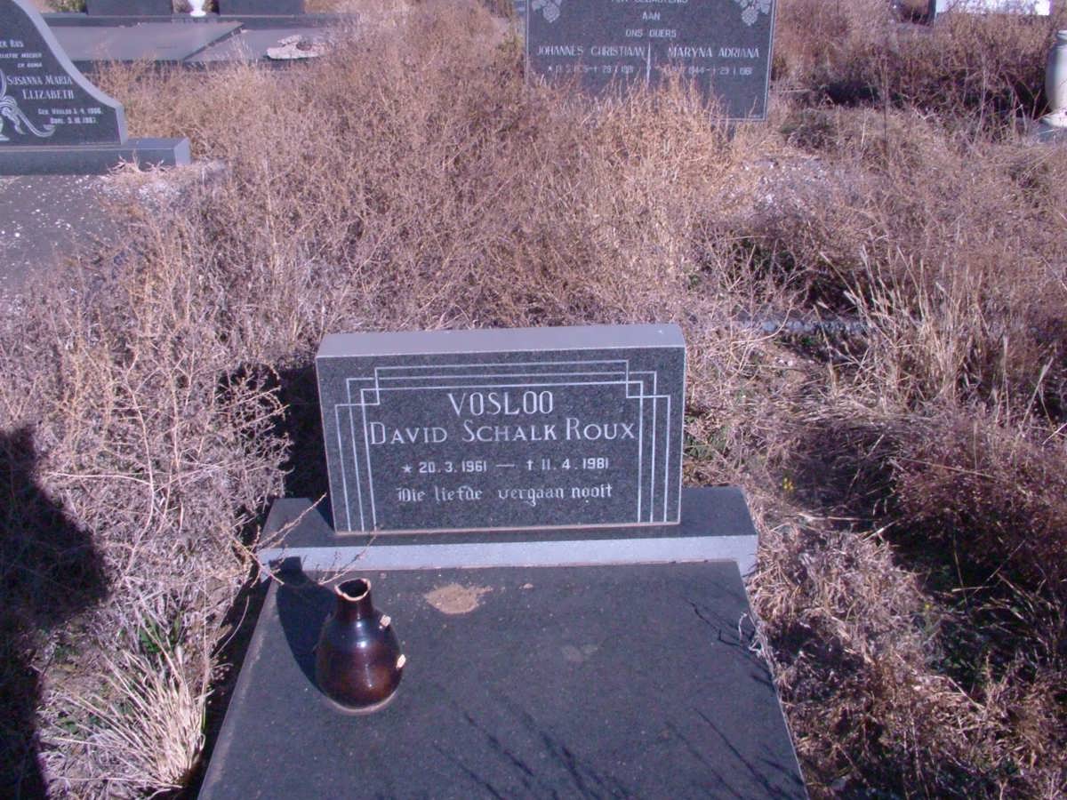 VOSLOO David Schalk Roux 1961-1981