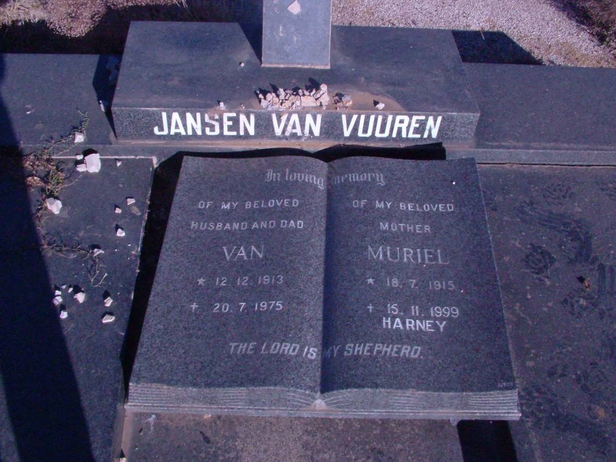 VUUREN Van, Jansen van 1913-1975 &amp; Muriel HARNEY 1915-1999