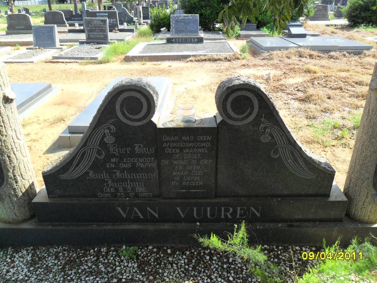 VUUREN Isak Johannes Jacobus, van 1916-1963