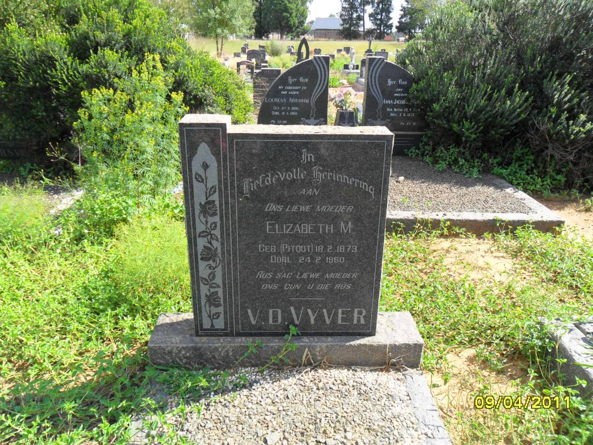 VYVER Elizabeth M., v.d. nee PITOUT 1873-1960