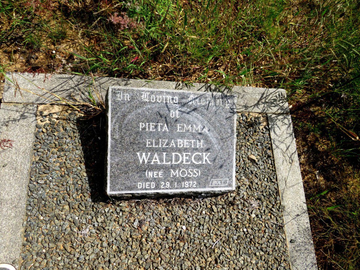 WALDECK Pieta Emma Elizabeth nee MOSS -1972