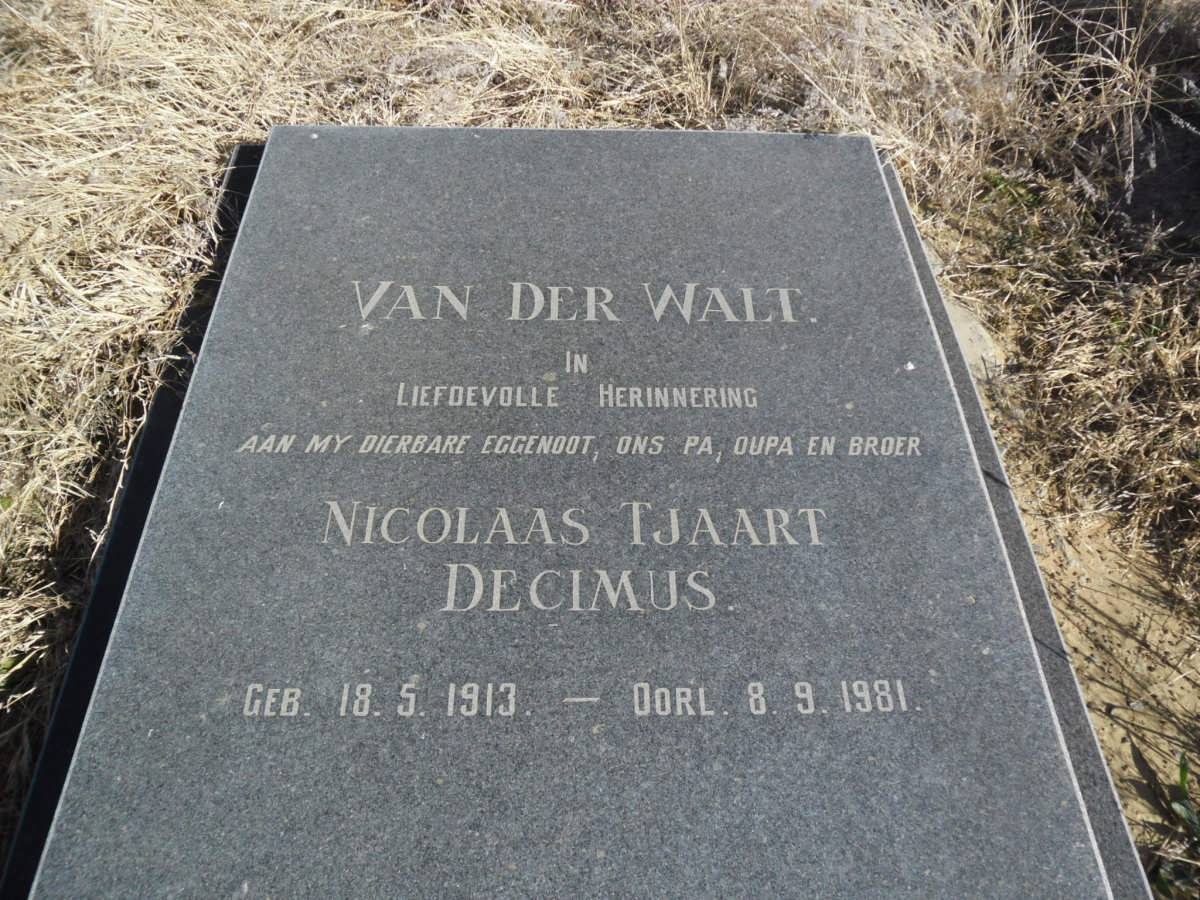 WALT Nicolaas Tjaart Decimus, van der 1913-1981