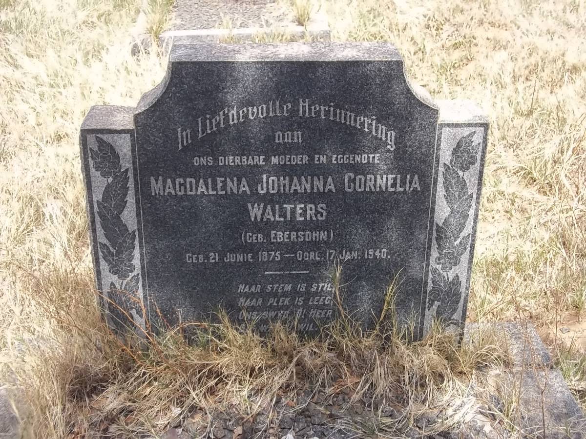 WALTERS Magdalena Johanna Cornelia nee EBERSOHN 1875-1940