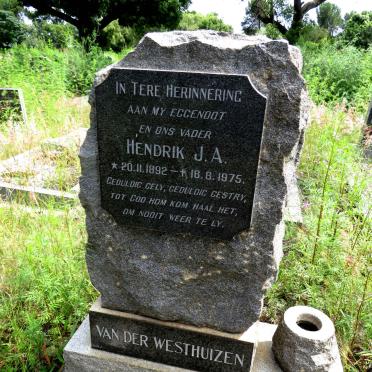 WESTHUIZEN Hendrik J.A., van der 1892-1975