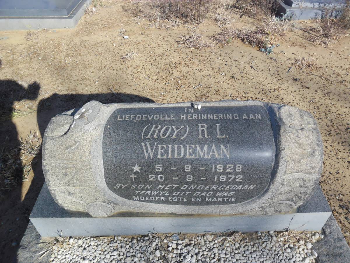 WEIDEMAN R.L. 1928-1972
