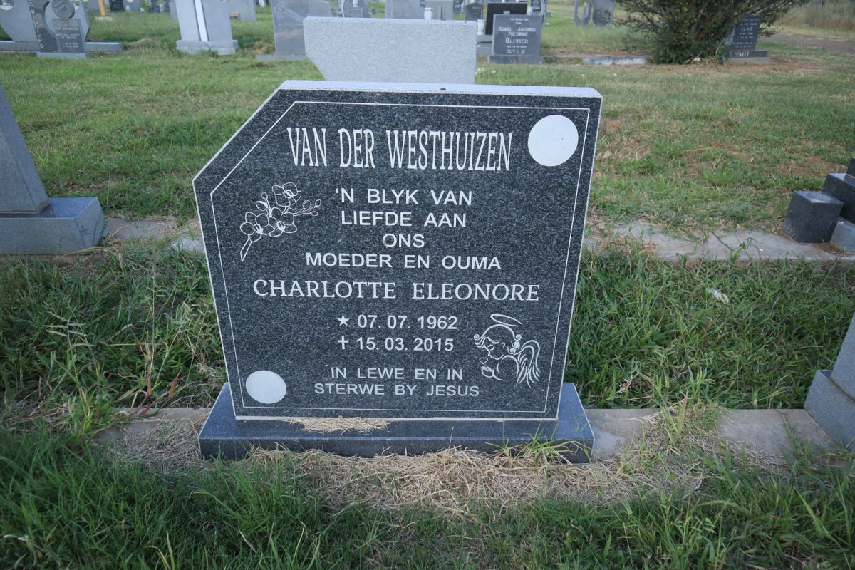 WESTHUIZEN Charlotte Eleonore, van der 1962-2015