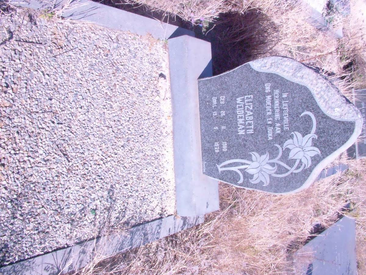 WEIDEMAN Elizabeth 1900-1979