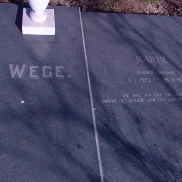 WEGE Martie nee MALAN 1923-1978