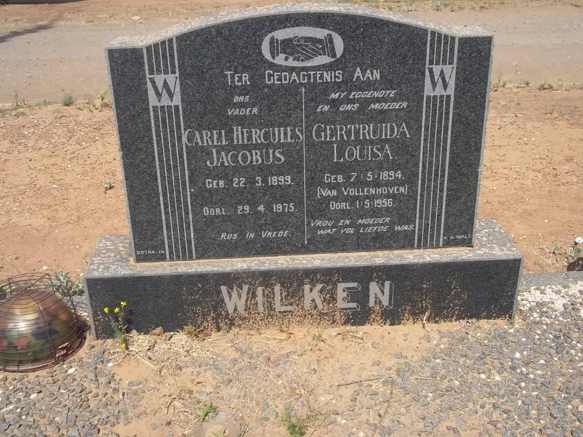 WILKEN Carel Hercules Jacobus 1899-1975 &amp; Gertruida Louisa VAN VOLLENHOVEN 1894-1956