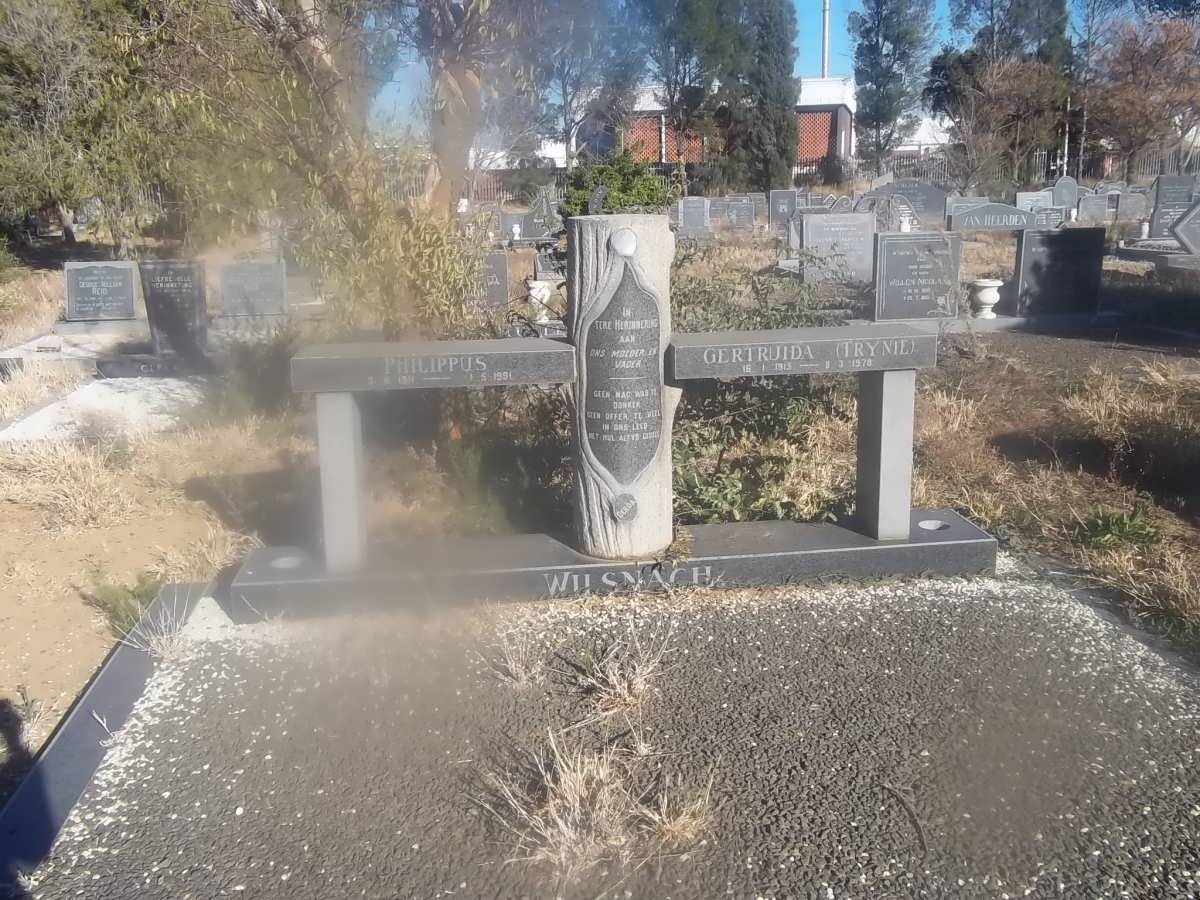 WILSNACH Philippus 1911-1991 &amp; Gertruida 1913-1978