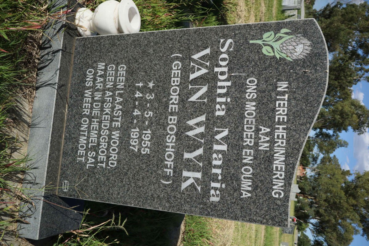 WYK Sophia Maria, van nee BOSHOFF 1955-1997