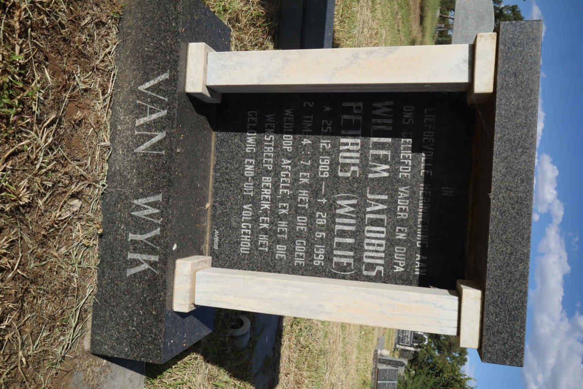 WYK Willem Jacobus Petrus, van 1909-1996