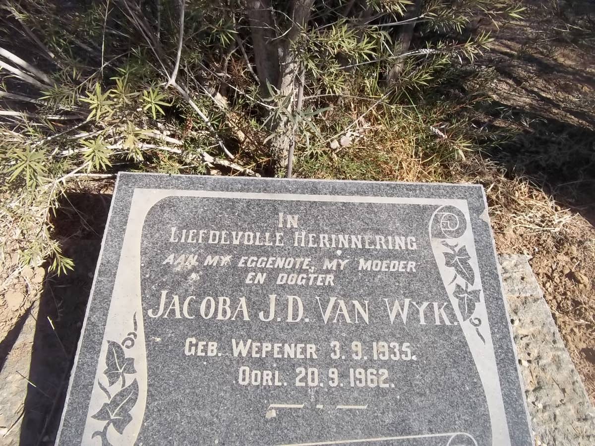 WYK Jacoba J.D., van nee WEPENER 1935-1962