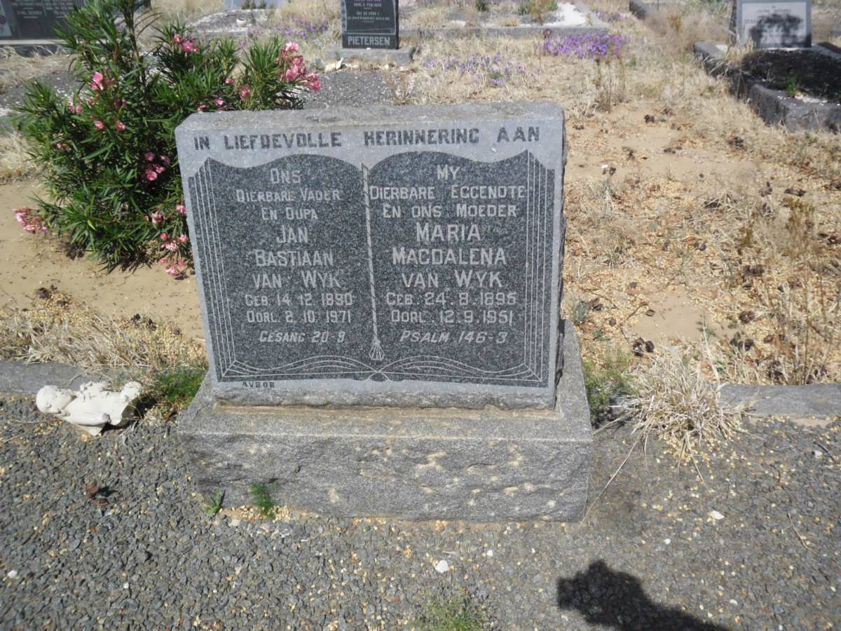 WYK Jan Bastiaan, van 1890-1971 &amp; Maria Magdalena 1895-1951