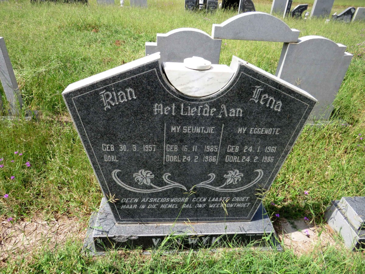 WYK Lena, van 1961-1986 :: VAN WYK Rian 1985-1986