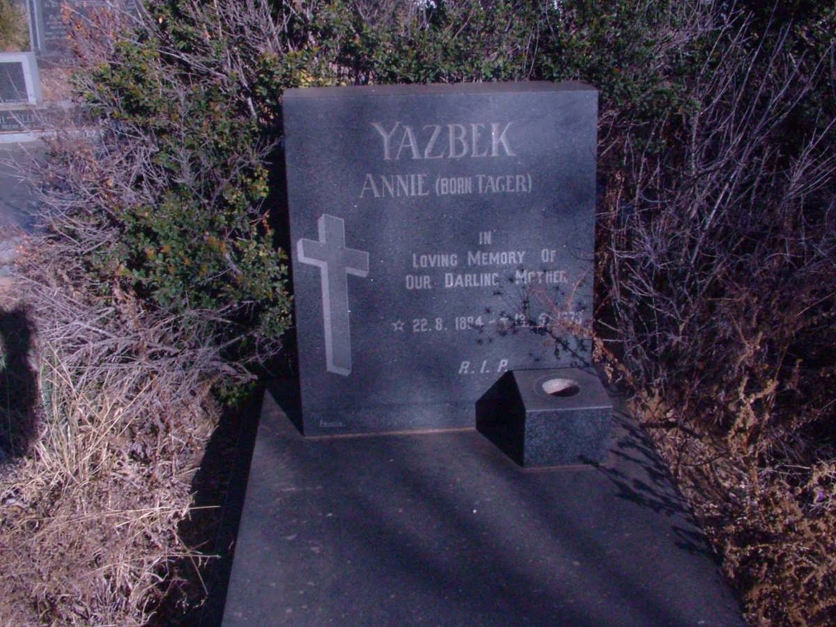 YAZBEK Annie nee TAGER 1894-1973