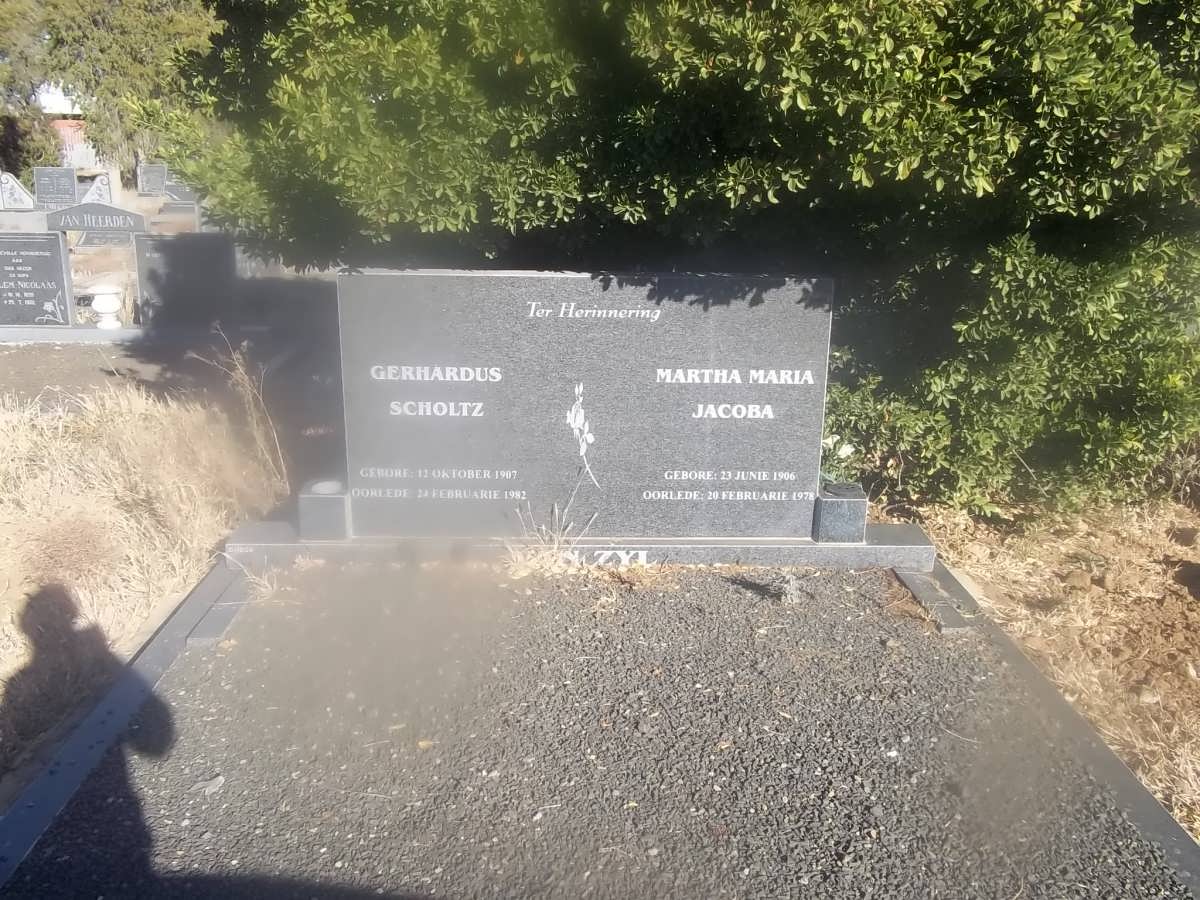 ZYL Gerhardus Scholtz, van 1907-1982 &amp; Martha Maria Jacoba 1906-1978